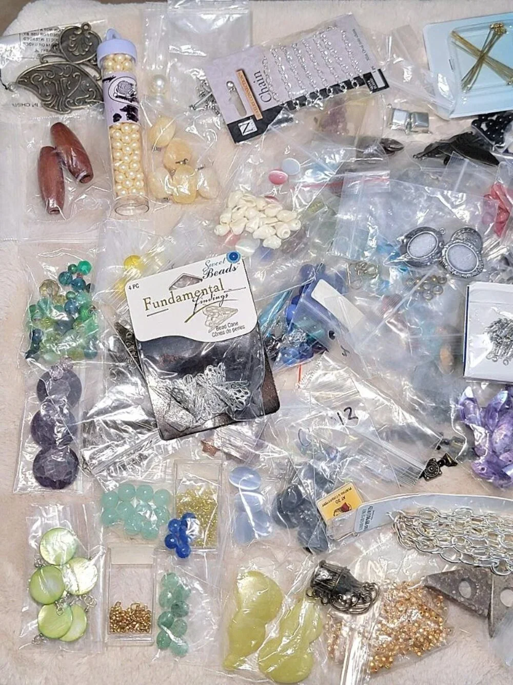HUGE 4.5lb Destash Lot Jewelry Making Beads Findings Cabachons Various Mats #K